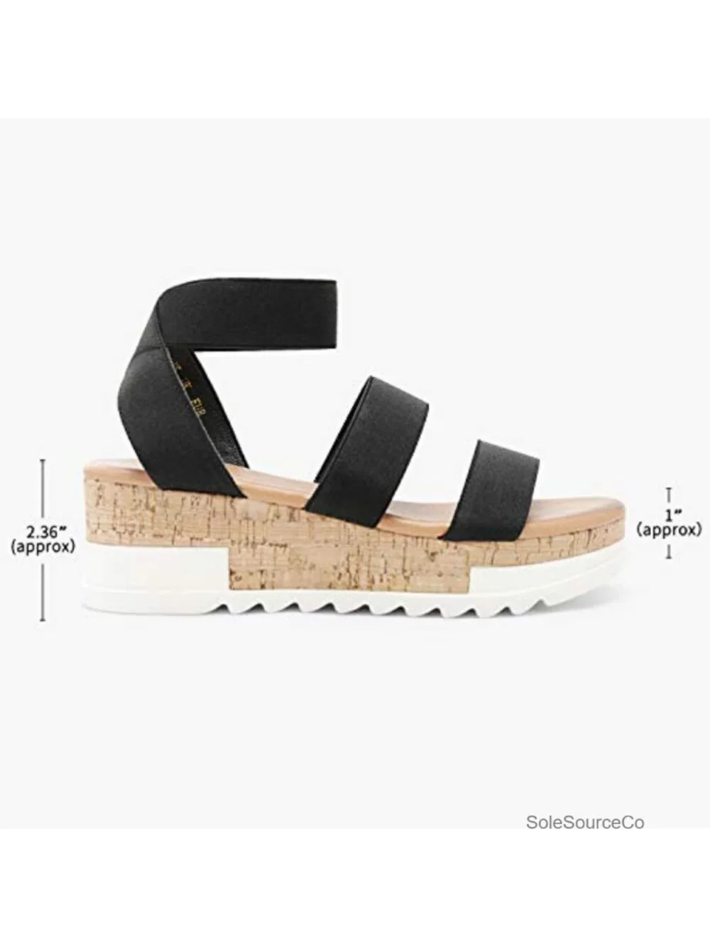 Womens Open Toe Elastic Platform Wedge Sandals Cushioned Comfort Latex Insole